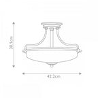 QZ-GRIFFIN-SFS-AN Griffin 3 Light Ceiling Semi-Flush Antique Nickel