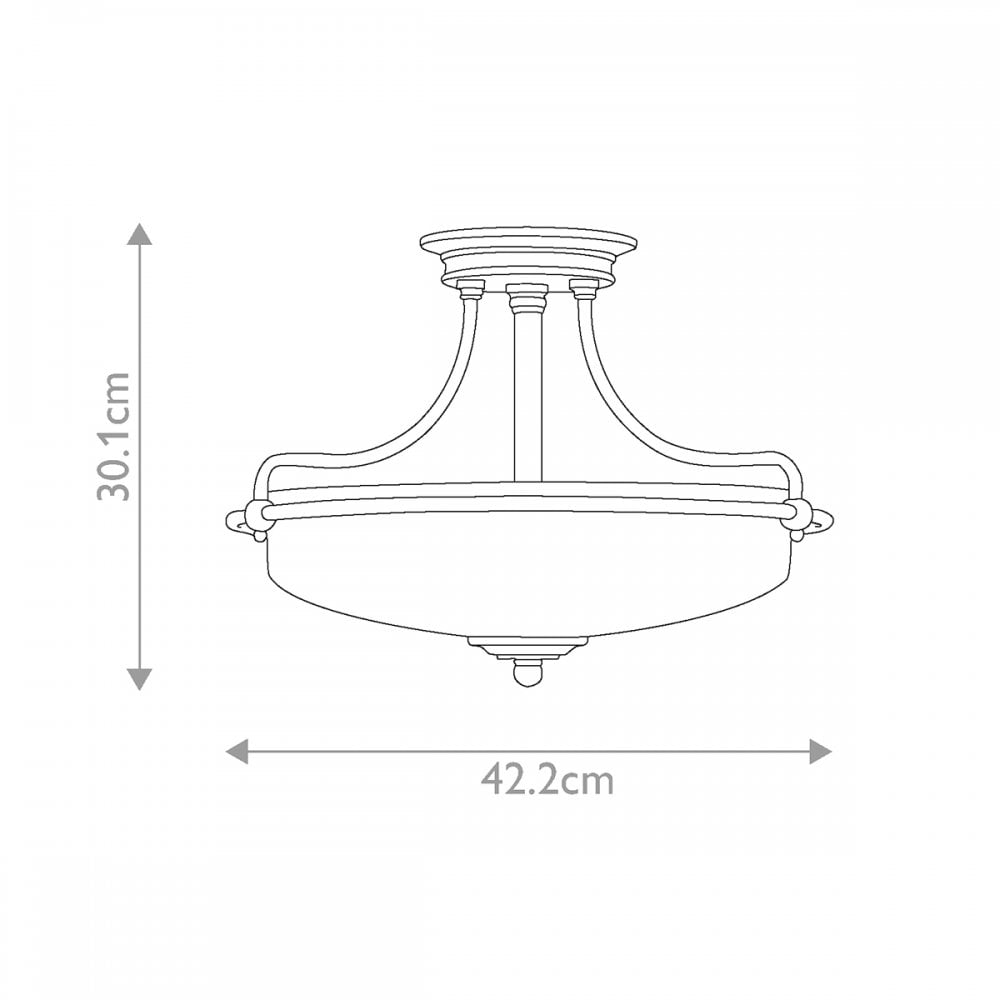 QZ-GRIFFIN-SFS-PN Griffin 3 Light Ceiling Semi-Flush Palladian Bronze