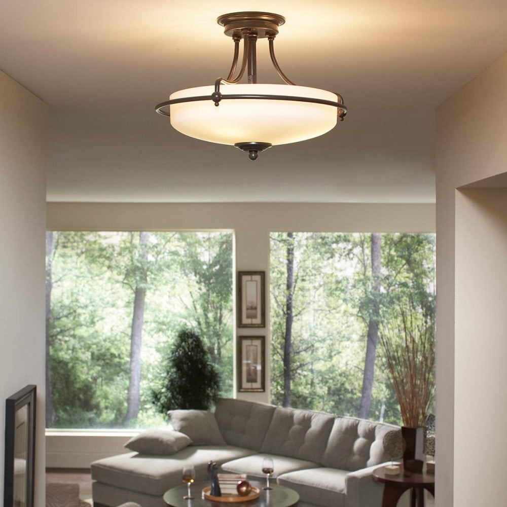 QZ-GRIFFIN-SFS-PN Griffin 3 Light Ceiling Semi-Flush Palladian Bronze