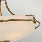QZ-GRIFFIN-SFS-WS Griffin 3 Light Ceiling Semi-Flush Weathered Brass
