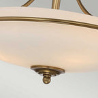 QZ-GRIFFIN-SFS-WS Griffin 3 Light Ceiling Semi-Flush Weathered Brass