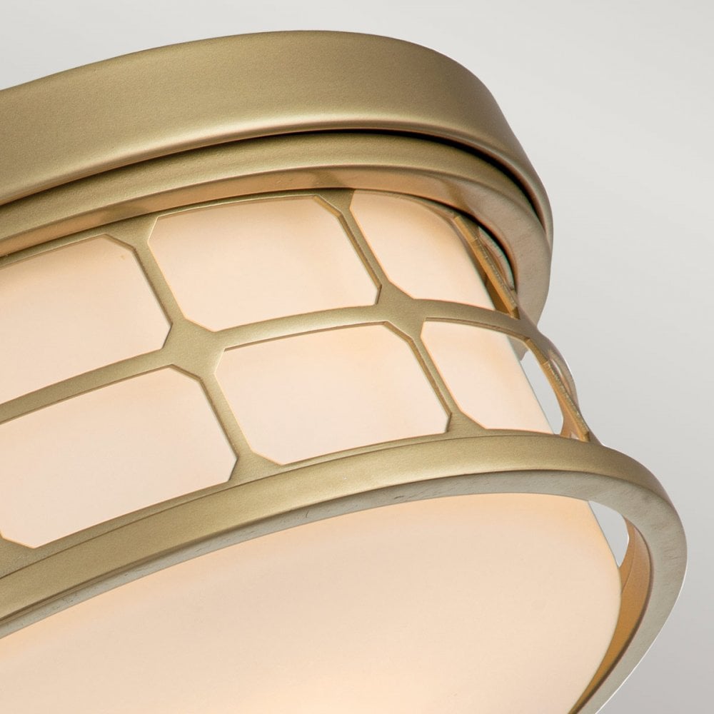 QZ-GUARDIAN-F-PNBR Guardian 2 Light Bathroom Ceiling Flush Painted Natural Brass