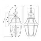 QZ-NEWBURY2-L-PB Newbury 2 Light Outdoor Large Wall Lantern Polished Brass