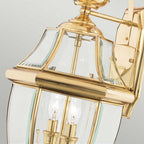 QZ-NEWBURY2-L-PB Newbury 2 Light Outdoor Large Wall Lantern Polished Brass