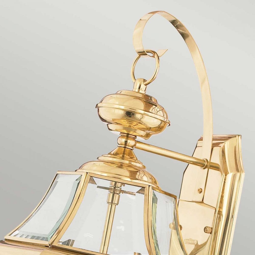 QZ-NEWBURY2-L-PB Newbury 2 Light Outdoor Large Wall Lantern Polished Brass