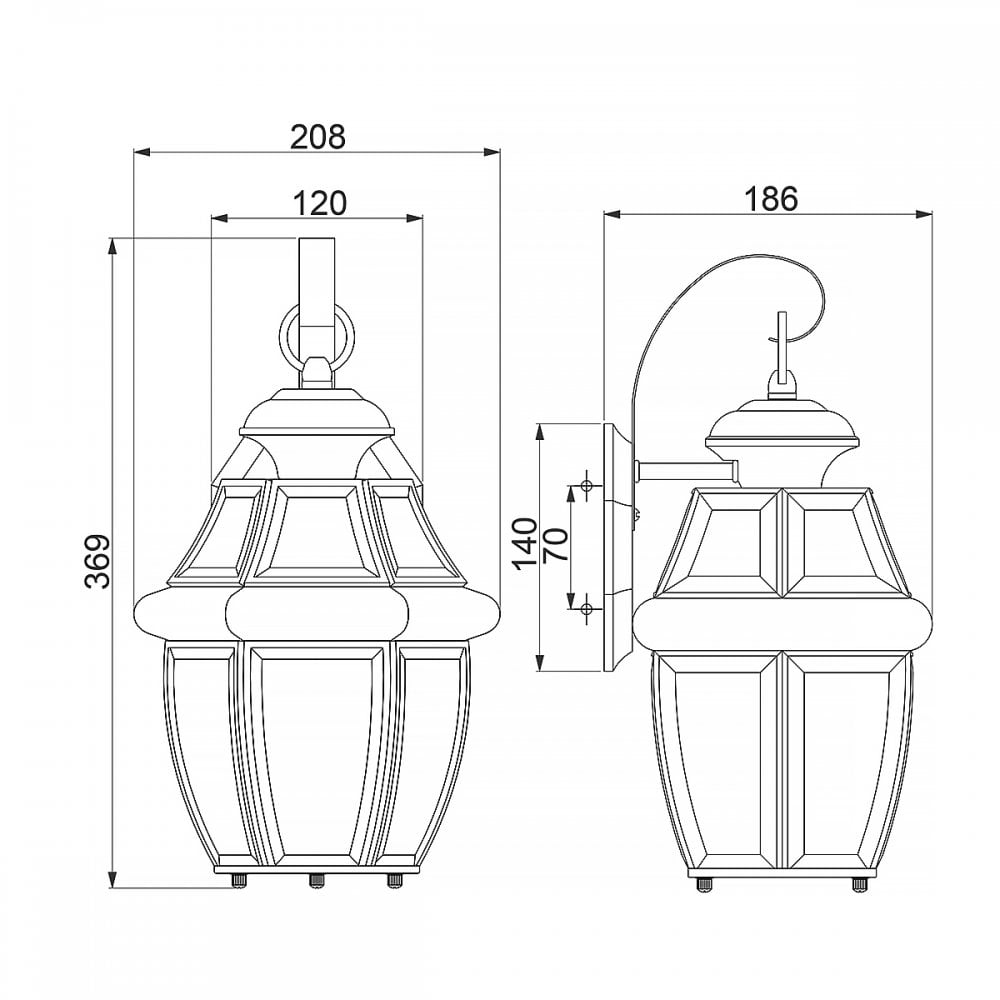 QZ-NEWBURY2-M-PB Newbury 1 Light Outdoor Medium Wall Lantern Polished Brass