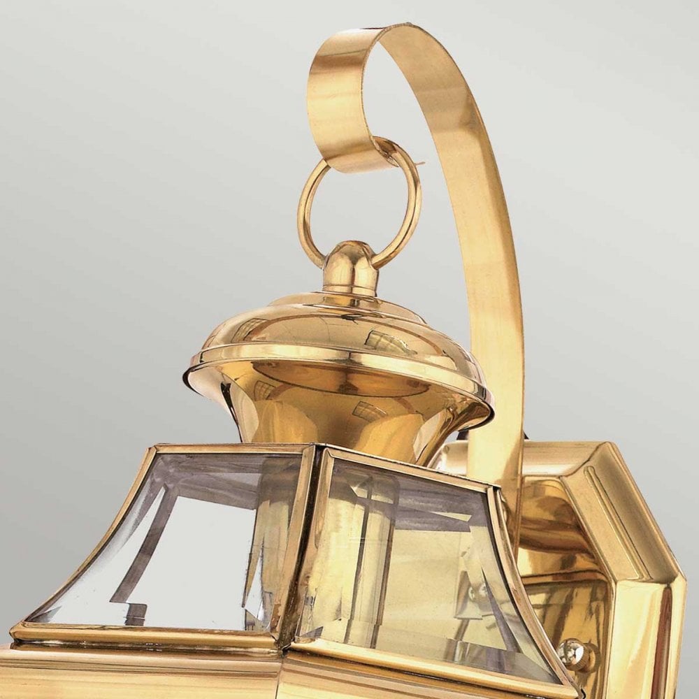 QZ-NEWBURY2-M-PB Newbury 1 Light Outdoor Medium Wall Lantern Polished Brass