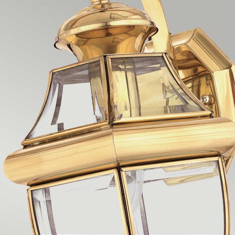 QZ-NEWBURY2-M-PB Newbury 1 Light Outdoor Medium Wall Lantern Polished Brass
