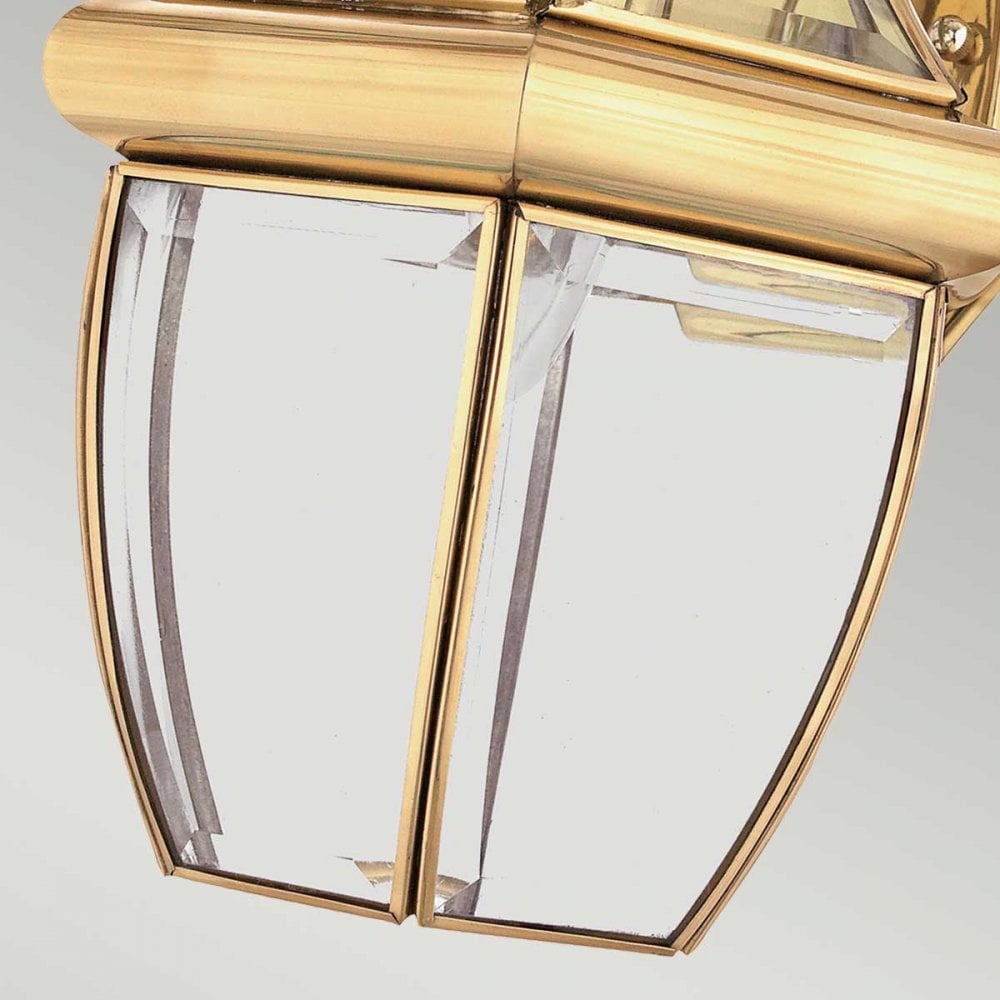 QZ-NEWBURY2-M-PB Newbury 1 Light Outdoor Medium Wall Lantern Polished Brass
