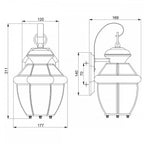 QZ-NEWBURY2-S-PB Newbury 1 Light Outdoor Small Wall Lantern Polished Brass