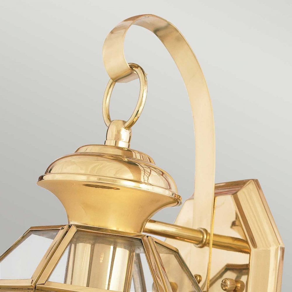 QZ-NEWBURY2-S-PB Newbury 1 Light Outdoor Small Wall Lantern Polished Brass