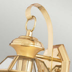 QZ-NEWBURY2-S-PB Newbury 1 Light Outdoor Small Wall Lantern Polished Brass