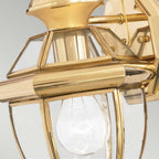 QZ-NEWBURY2-S-PB Newbury 1 Light Outdoor Small Wall Lantern Polished Brass