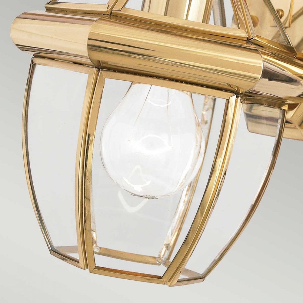 QZ-NEWBURY2-S-PB Newbury 1 Light Outdoor Small Wall Lantern Polished Brass