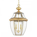 QZ-NEWBURY8-L-PB Newbury 2 Light Outdoor Large Chain Lantern Polished Brass