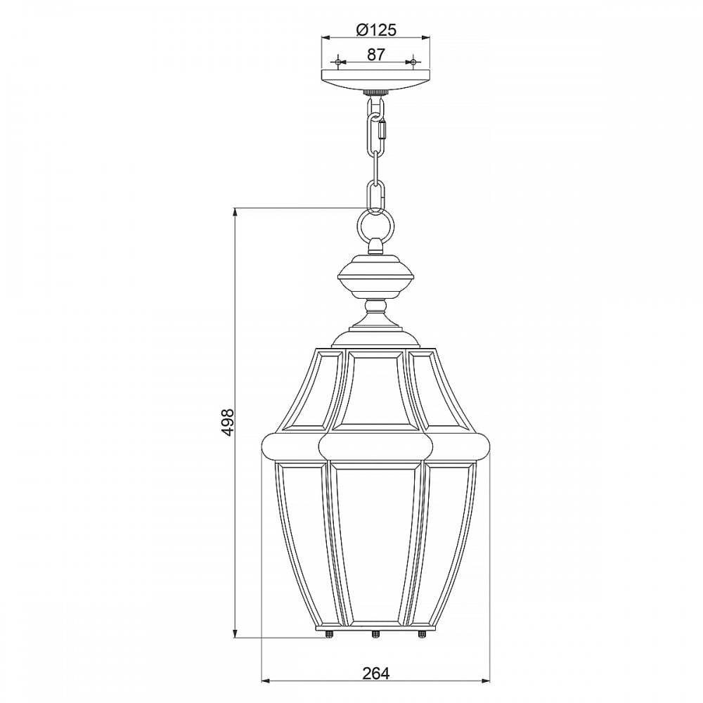 QZ-NEWBURY8-L-PB Newbury 2 Light Outdoor Large Chain Lantern Polished Brass