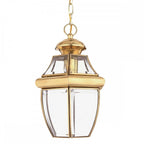 QZ-NEWBURY8-M-PB Newbury 1 Light Outdoor Medium Chain Lantern Polished Brass (S)