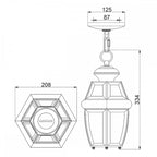 QZ-NEWBURY8-M-PB Newbury 1 Light Outdoor Medium Chain Lantern Polished Brass (S)