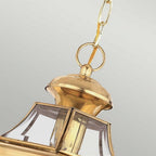 QZ-NEWBURY8-M-PB Newbury 1 Light Outdoor Medium Chain Lantern Polished Brass (S)