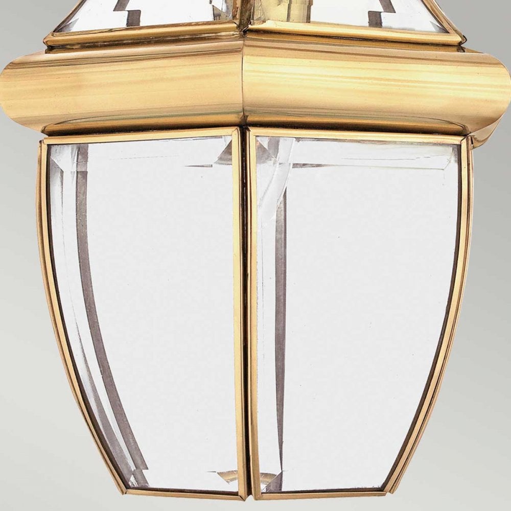 QZ-NEWBURY8-M-PB Newbury 1 Light Outdoor Medium Chain Lantern Polished Brass (S)