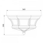 QZ-NEWBURY-F-PB Newbury 3 Light Outdoor Ceiling Flush Lacquered Polished Brass