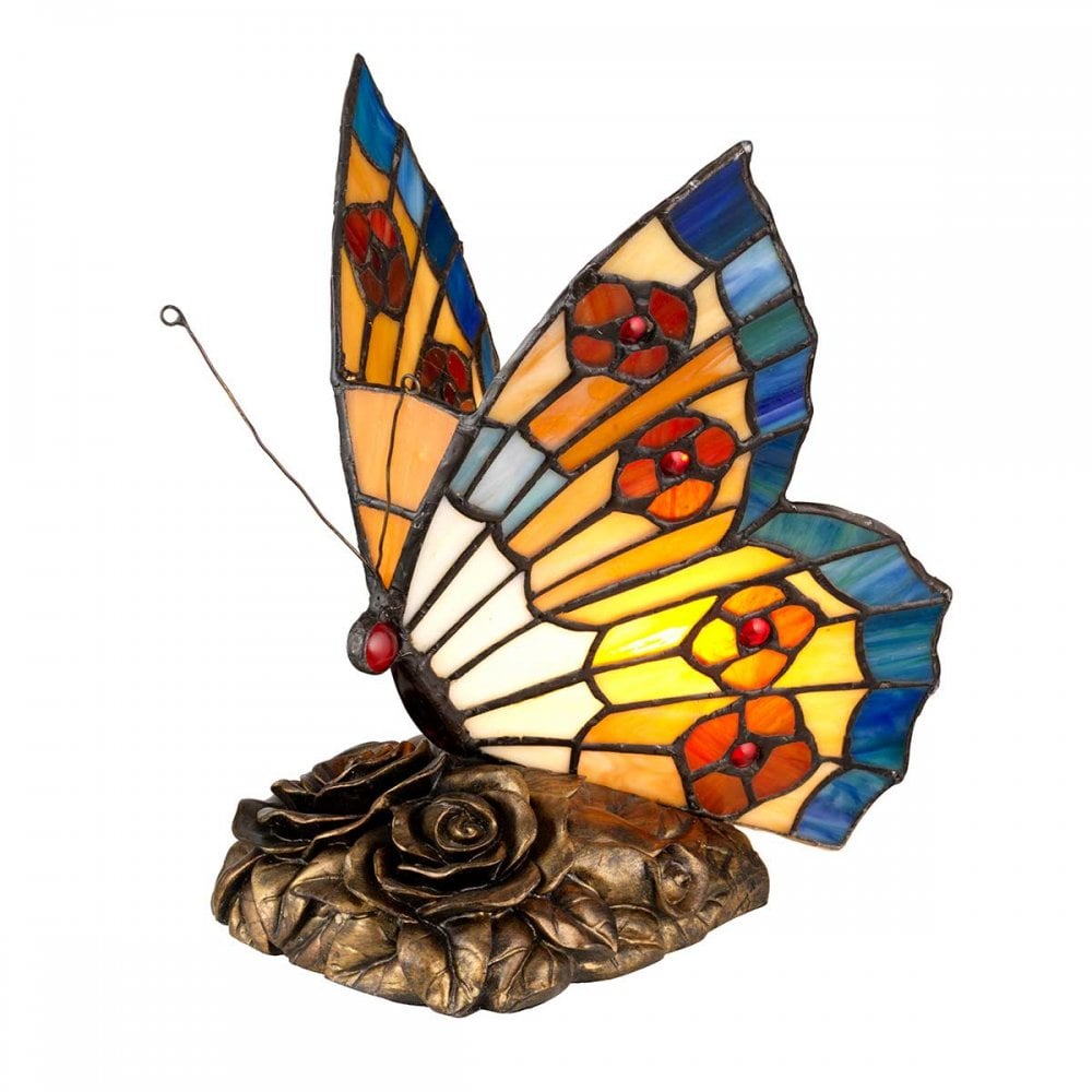 QZ-OBUTTERFLY-TL Tiffany Animal Lamps 1 Light Table Lamp Architectural Bronze