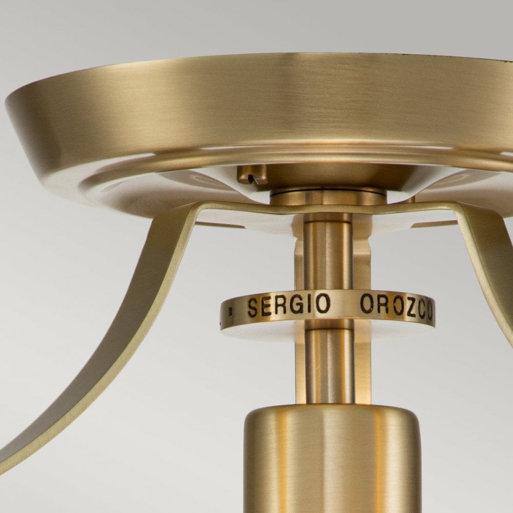 QZ-PENN-STATION-F-BB Penn Station 1 Light Ceiling Semi-Flush Brushed Brass