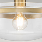 QZ-PENN-STATION-F-BB Penn Station 1 Light Ceiling Semi-Flush Brushed Brass