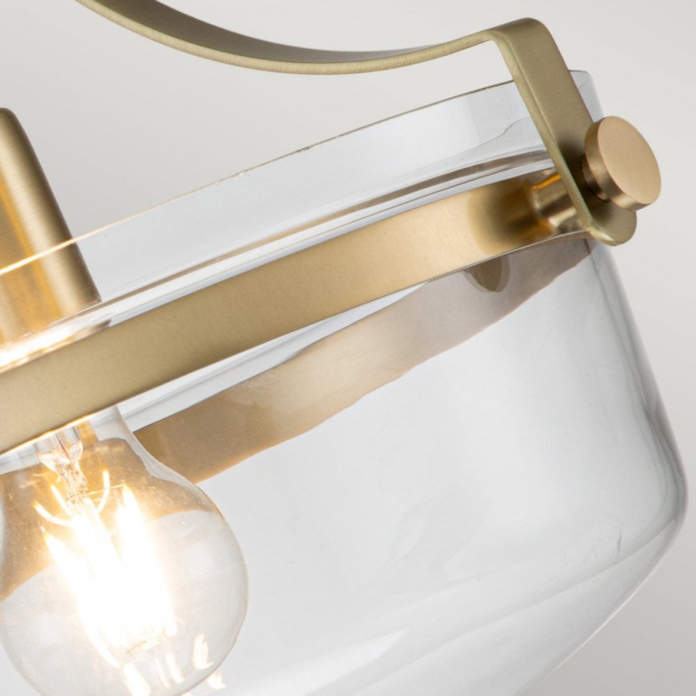 QZ-PENN-STATION-F-BB Penn Station 1 Light Ceiling Semi-Flush Brushed Brass