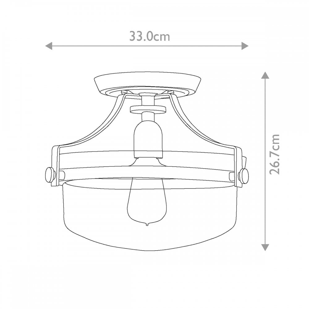 QZ-PENN-STATION-F-WT Penn Station 1 Light Ceiling Semi-Flush Western Bronze