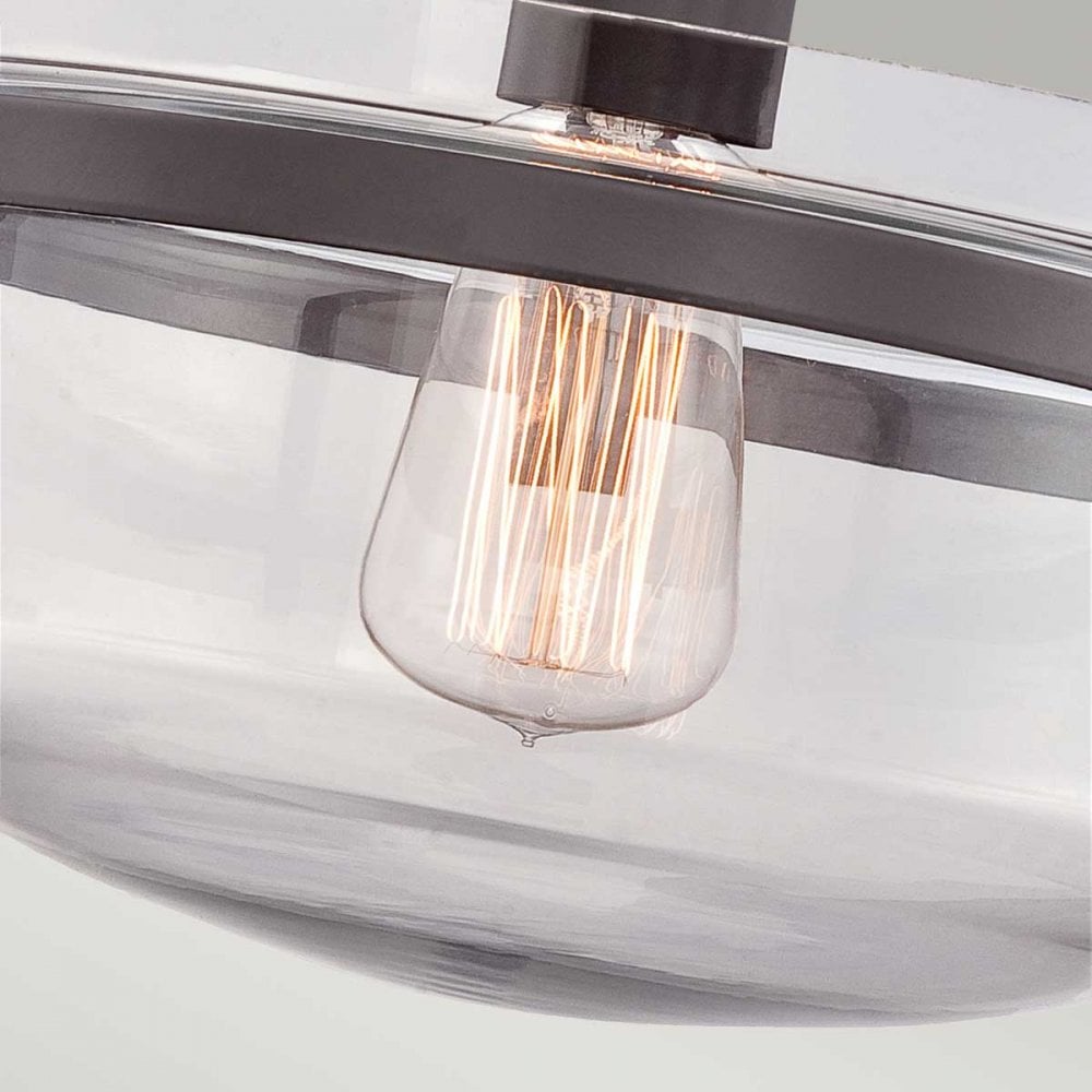 QZ-PENN-STATION-F-WT Penn Station 1 Light Ceiling Semi-Flush Western Bronze