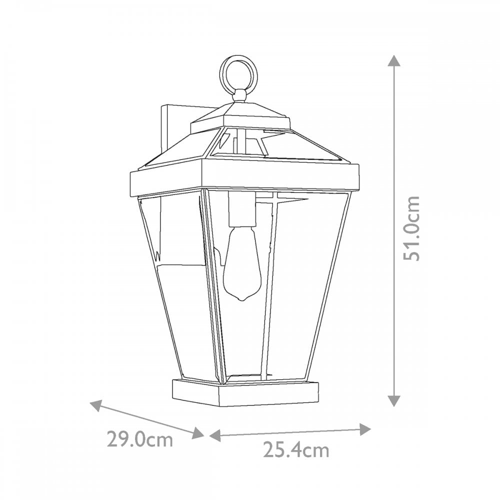 QZ-RAVINE2-L Ravine 1 Light Outdoor Larfe Wall Lantern Western Bronze