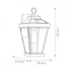 QZ-RAVINE2-M Ravine 1 Light Outdoor Medium Wall Lantern Western Bronze