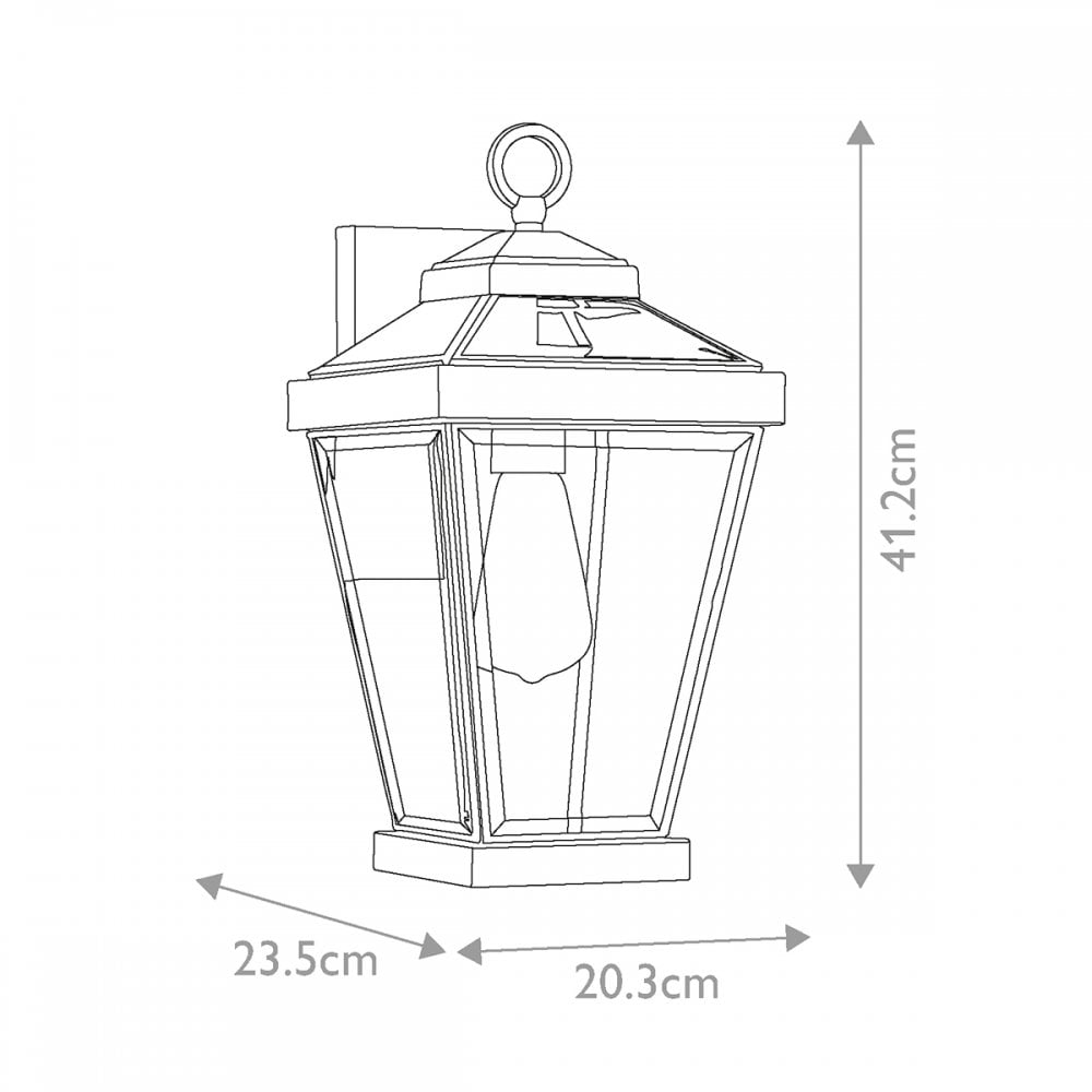 QZ-RAVINE2-M Ravine 1 Light Outdoor Medium Wall Lantern Western Bronze