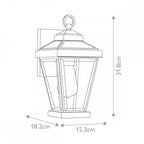 QZ-RAVINE2-S Ravine 1 Light Outdoor Small Wall Lantern Western Bronze