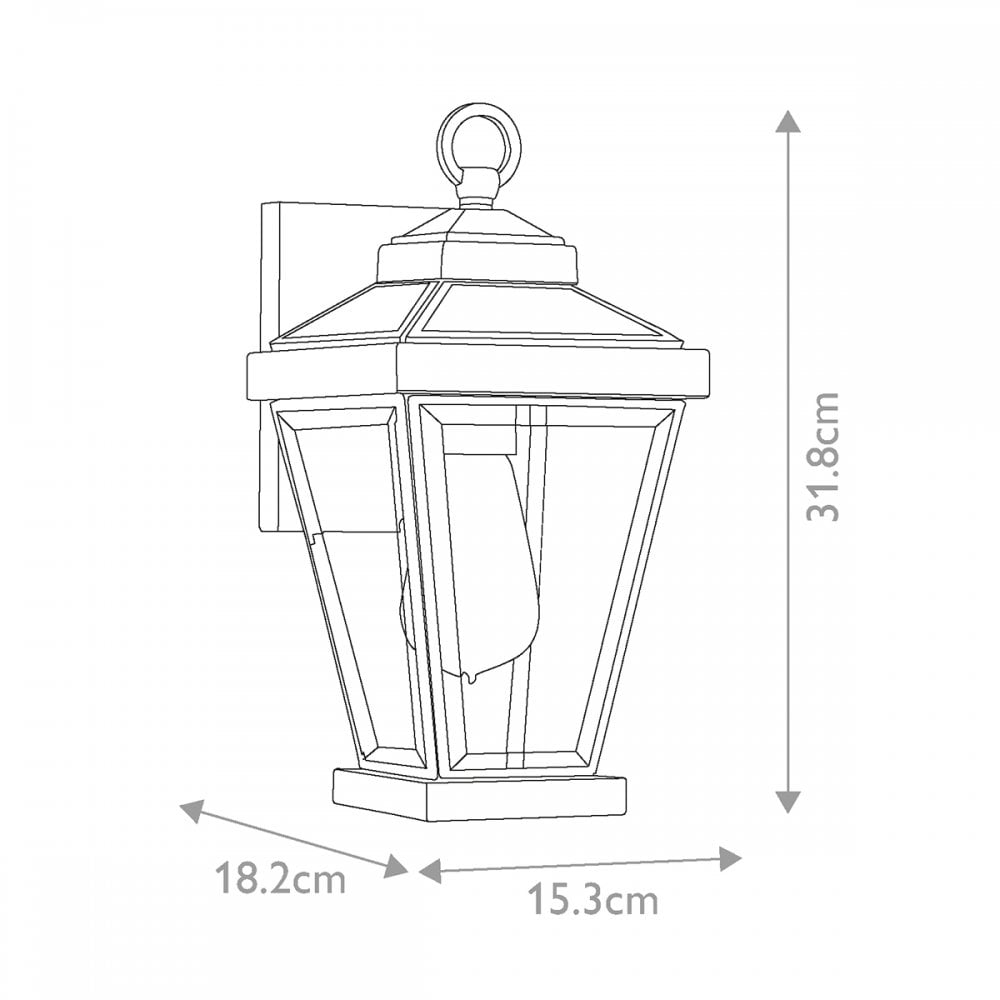 QZ-RAVINE2-S Ravine 1 Light Outdoor Small Wall Lantern Western Bronze
