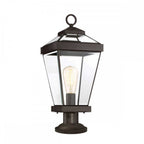 QZ-RAVINE3-M Ravine 1 Light Outdoor Pedestal Lantern Western Bronze