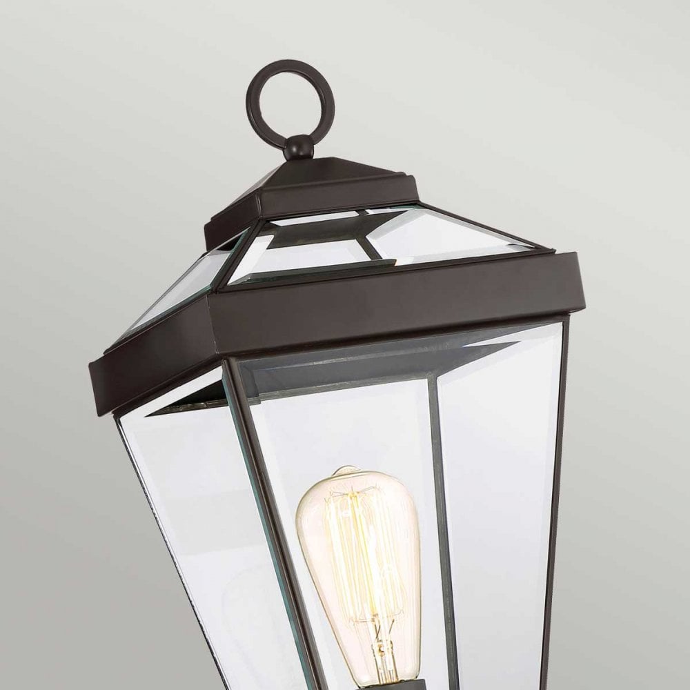 QZ-RAVINE3-M Ravine 1 Light Outdoor Pedestal Lantern Western Bronze