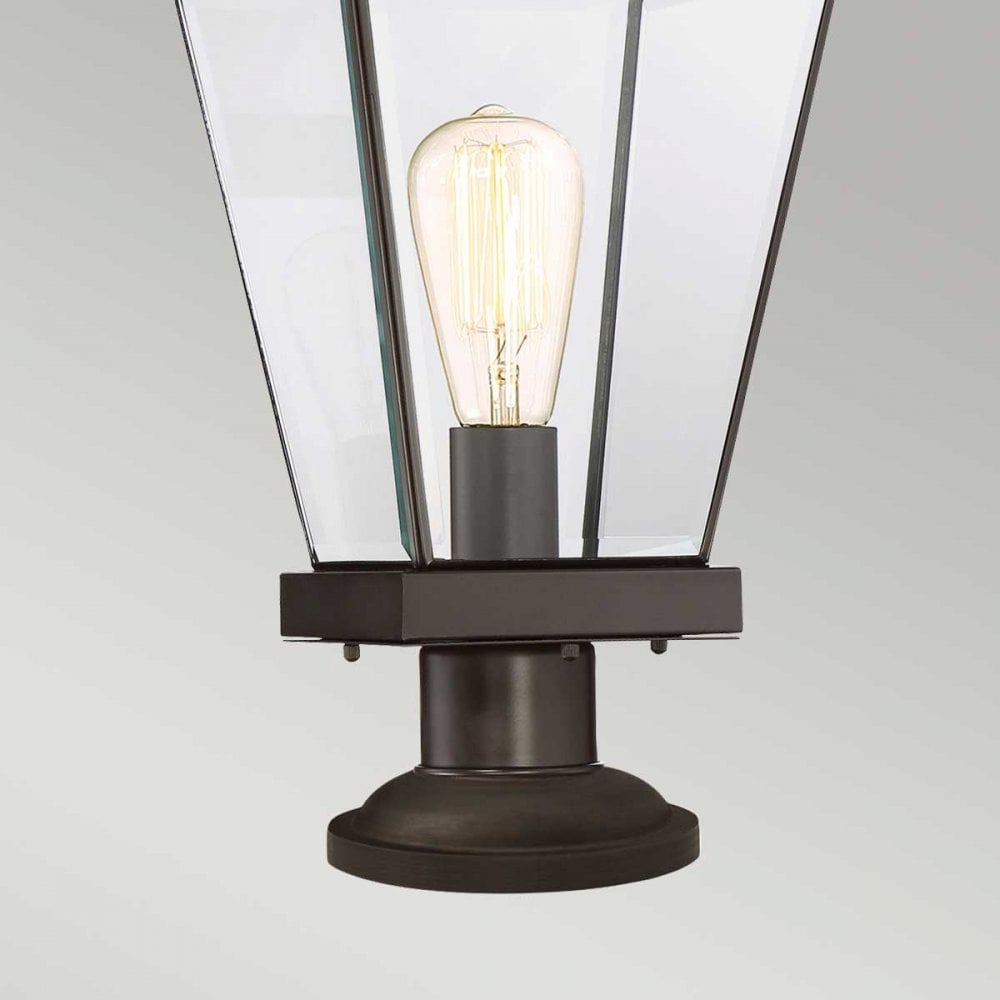 QZ-RAVINE3-M Ravine 1 Light Outdoor Pedestal Lantern Western Bronze