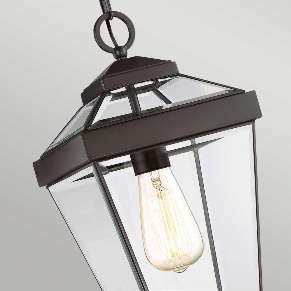 QZ-RAVINE8-M Ravine 1 Light Outdoor Medium Chain Lantern Western Bronze