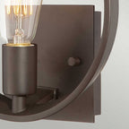 QZ-THEATER-ROW1WT Theater Row 1 Light Wall Light Western Bronze