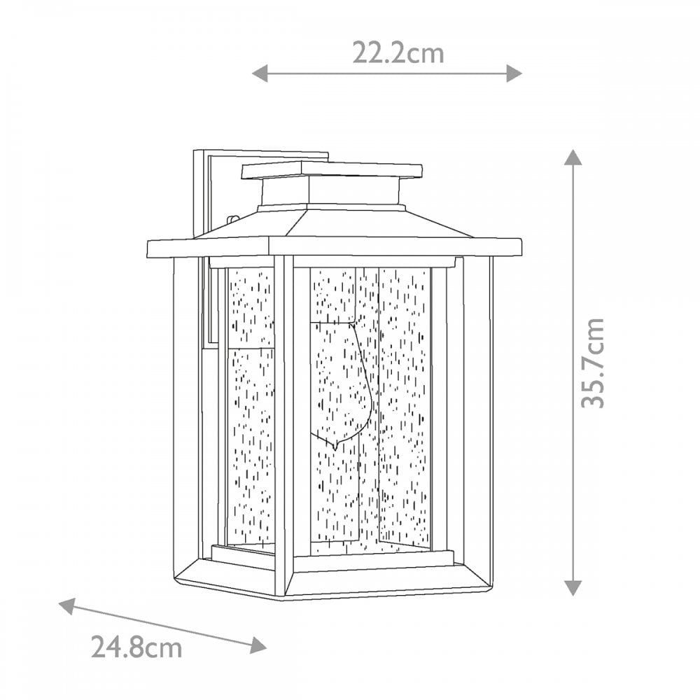 QZ-WAKEFIELD-M-TBK Wakefield 1 Light Outdoor Medium Wall Lantern Earth Black