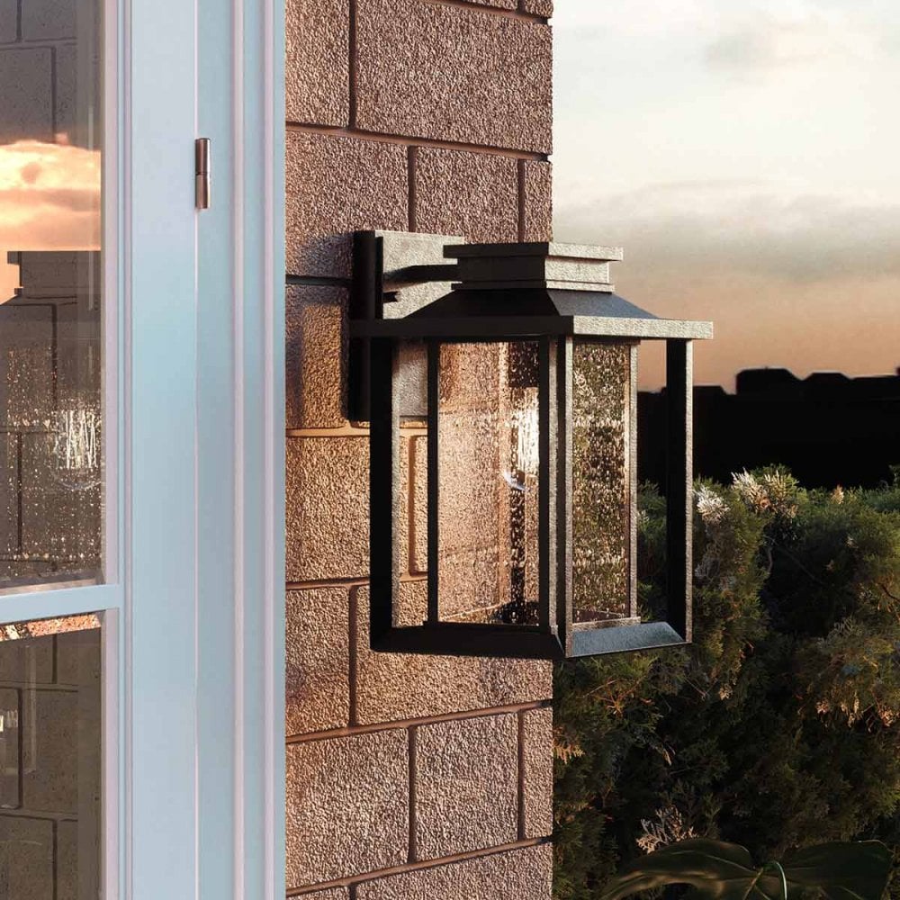QZ-WAKEFIELD-M-TBK Wakefield 1 Light Outdoor Medium Wall Lantern Earth Black