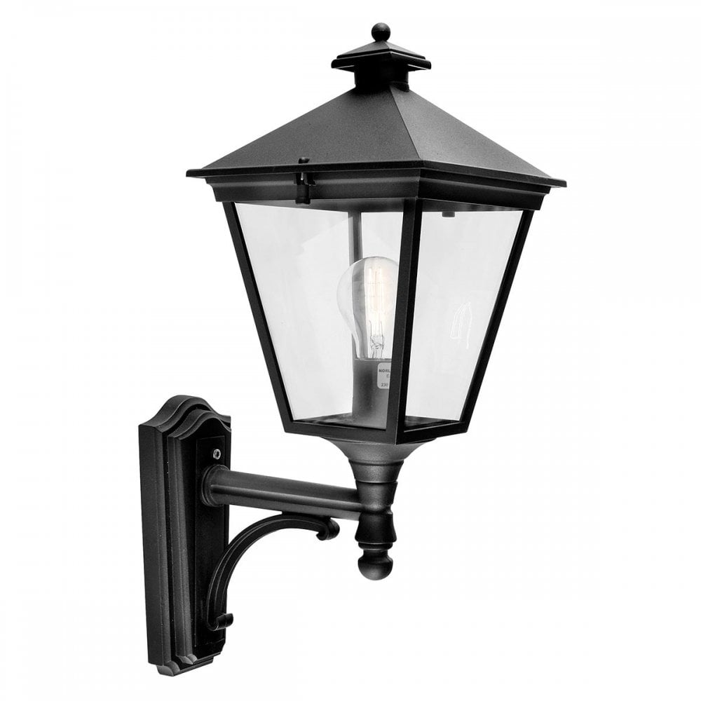 T1-BLACK Turin 1 Light Outdoor Up Wall Lantern Black (S)