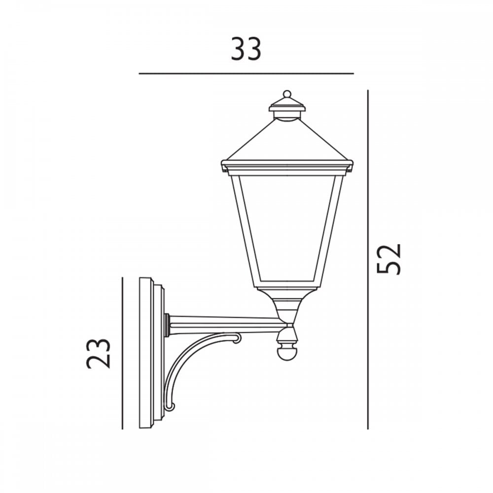 T1-BLACK Turin 1 Light Outdoor Up Wall Lantern Black