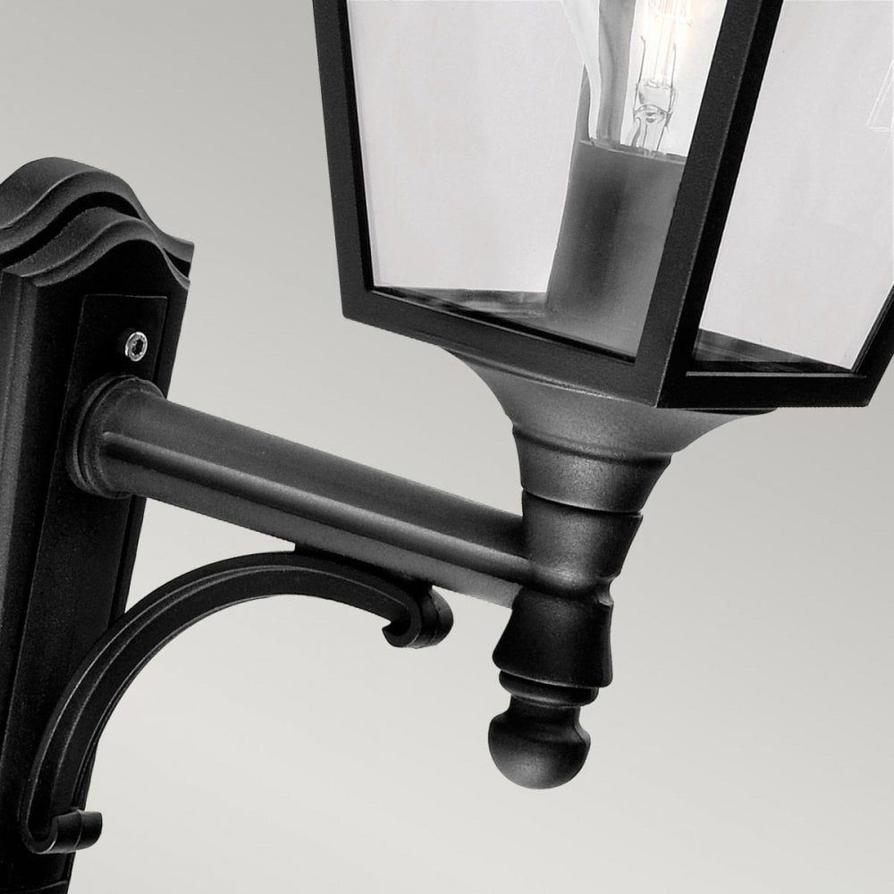 T1-BLACK Turin 1 Light Outdoor Up Wall Lantern Black (S)