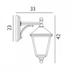 T2-BLACK Turin 1 Light Outdoor Down Wall Lantern Black