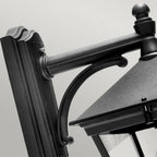 T2-BLACK Turin 1 Light Outdoor Down Wall Lantern Black