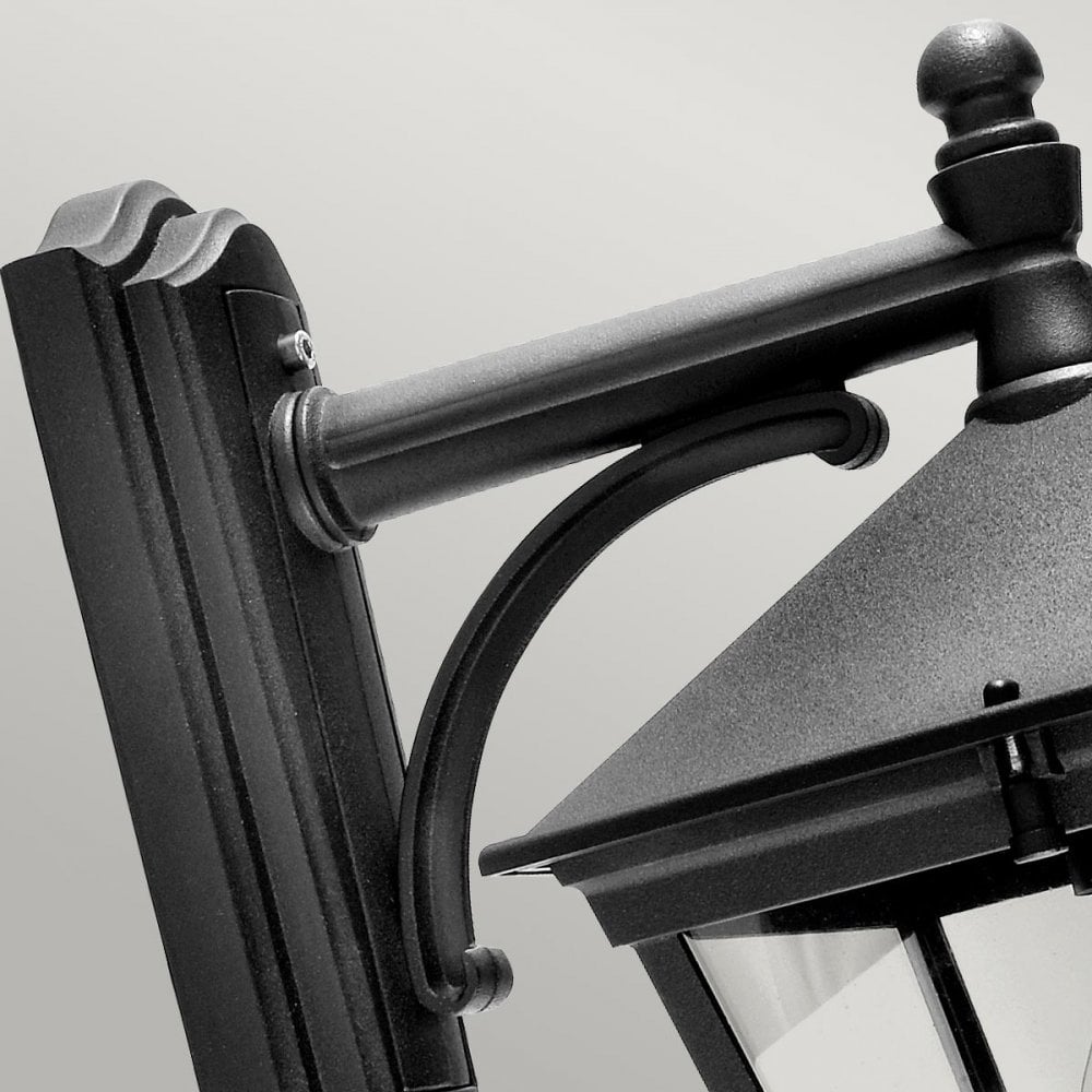 T2-BLACK Turin 1 Light Outdoor Down Wall Lantern Black
