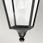 T2-BLACK Turin 1 Light Outdoor Down Wall Lantern Black